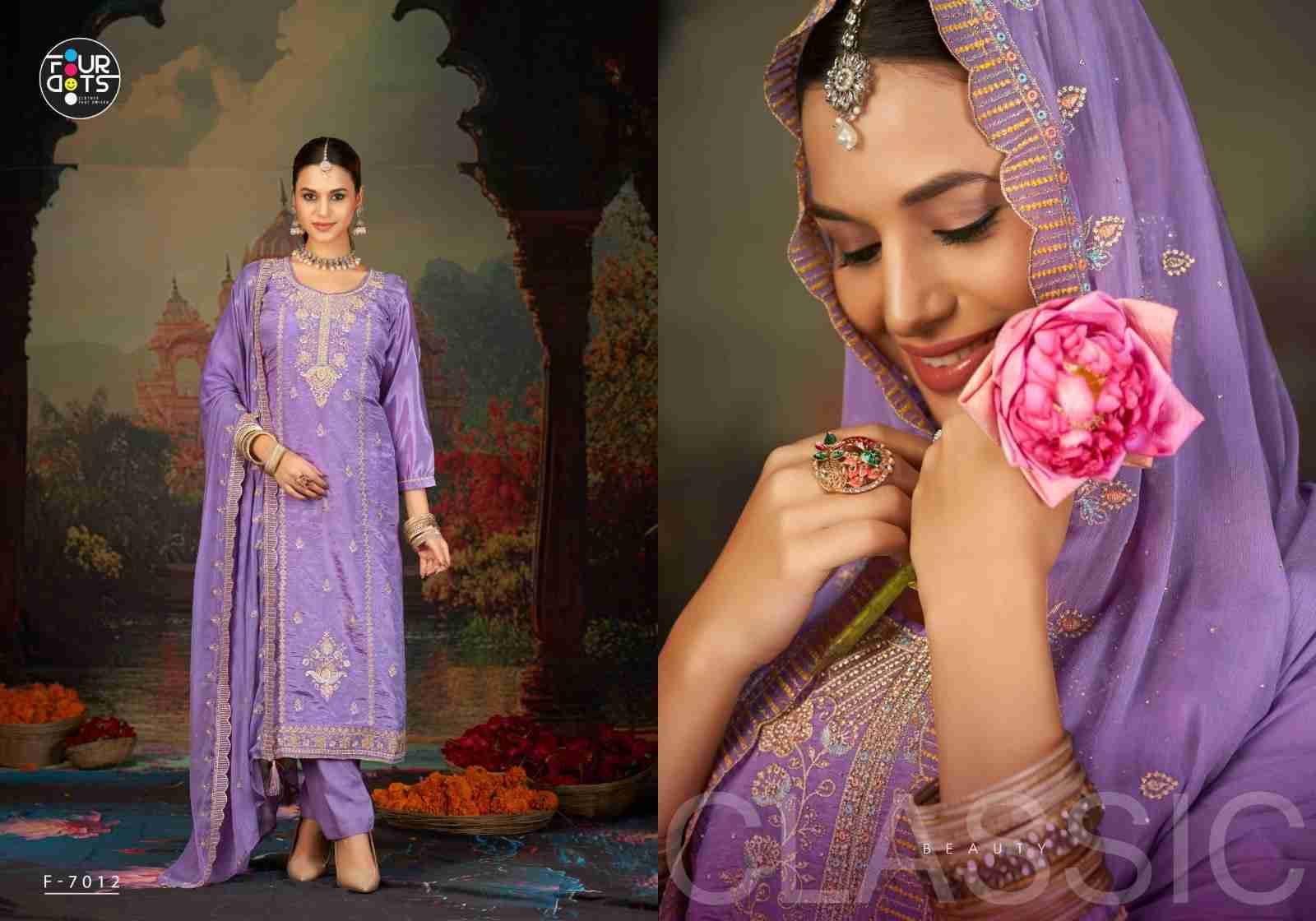 Yamuna By Four Dots 7011 To 7014 Series Designer Stylish Fancy Colorful Beautiful Party Wear & Ethnic Wear Collection Organza Dresses At Wholesale Price