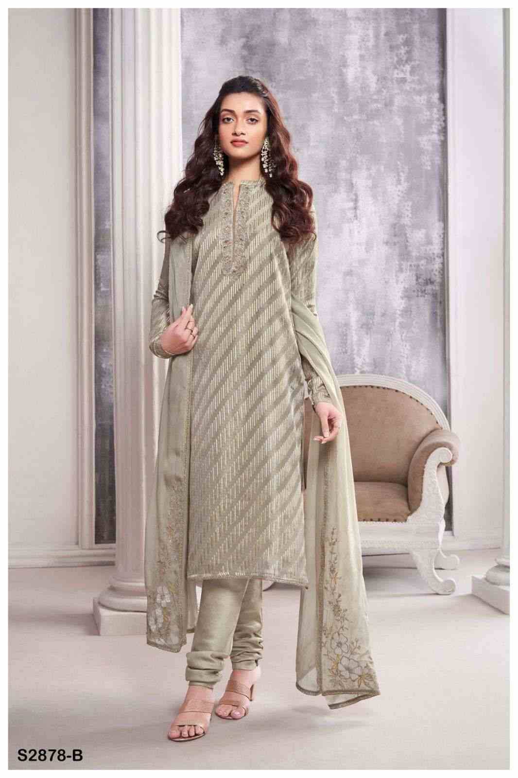 Zuhra-2878 By Ganga Fashion 2878-A To 2878-B Series Beautiful Festive Suits Colorful Stylish Fancy Casual Wear & Ethnic Wear Pure Viscose Silk Jacquard Dresses At Wholesale Price