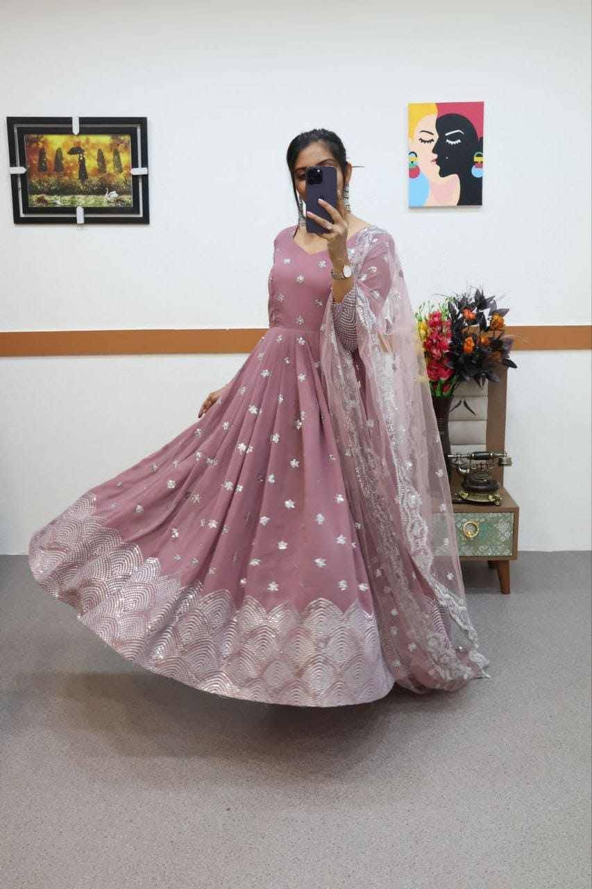 Zf-8962 By Fashid Wholesale Designer Stylish Fancy Colorful Beautiful Party Wear & Ethnic Wear Collection Faux Georgette Gowns At Wholesale Price