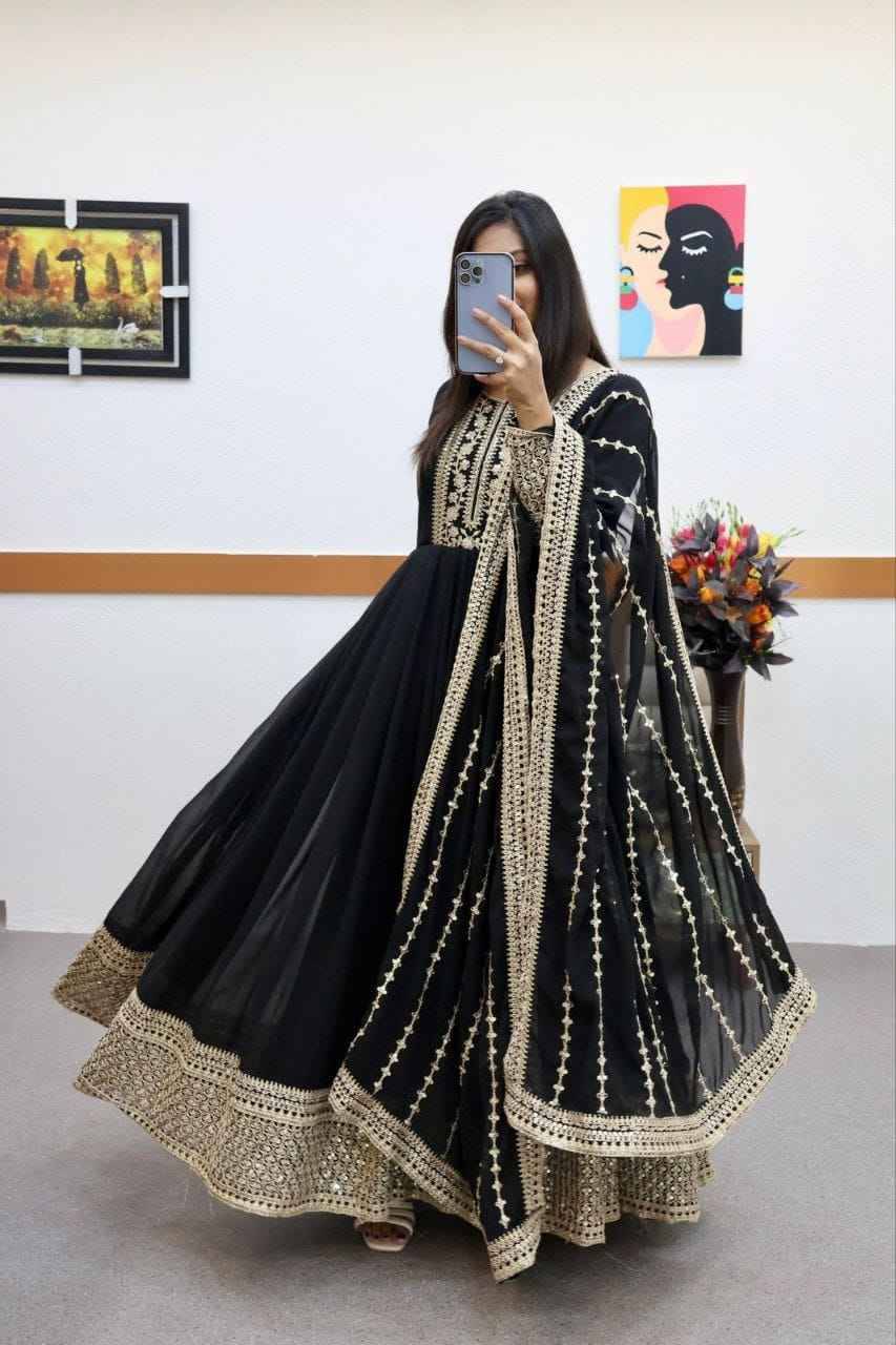 Zf-8968 By Fashid Wholesale 01 To 02 Series Designer Stylish Fancy Colorful Beautiful Party Wear & Ethnic Wear Collection Faux Georgette Gowns At Wholesale Price