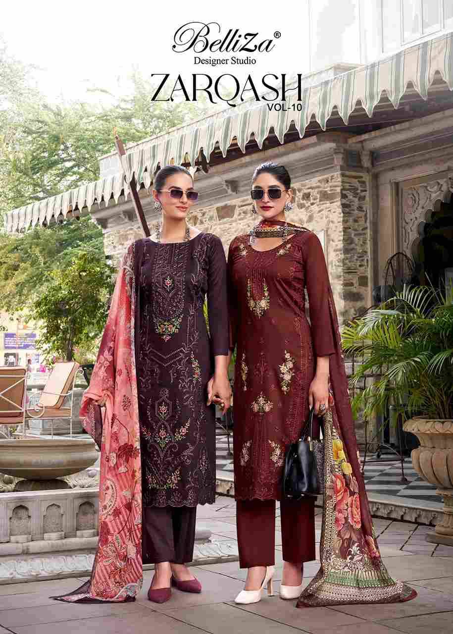 Zarqash Vol-10 By Belliza 891-001 To 891-006 Series Beautiful Festive Suits Stylish Fancy Colorful Casual Wear & Ethnic Wear Pure Jam Dresses At Wholesale Price