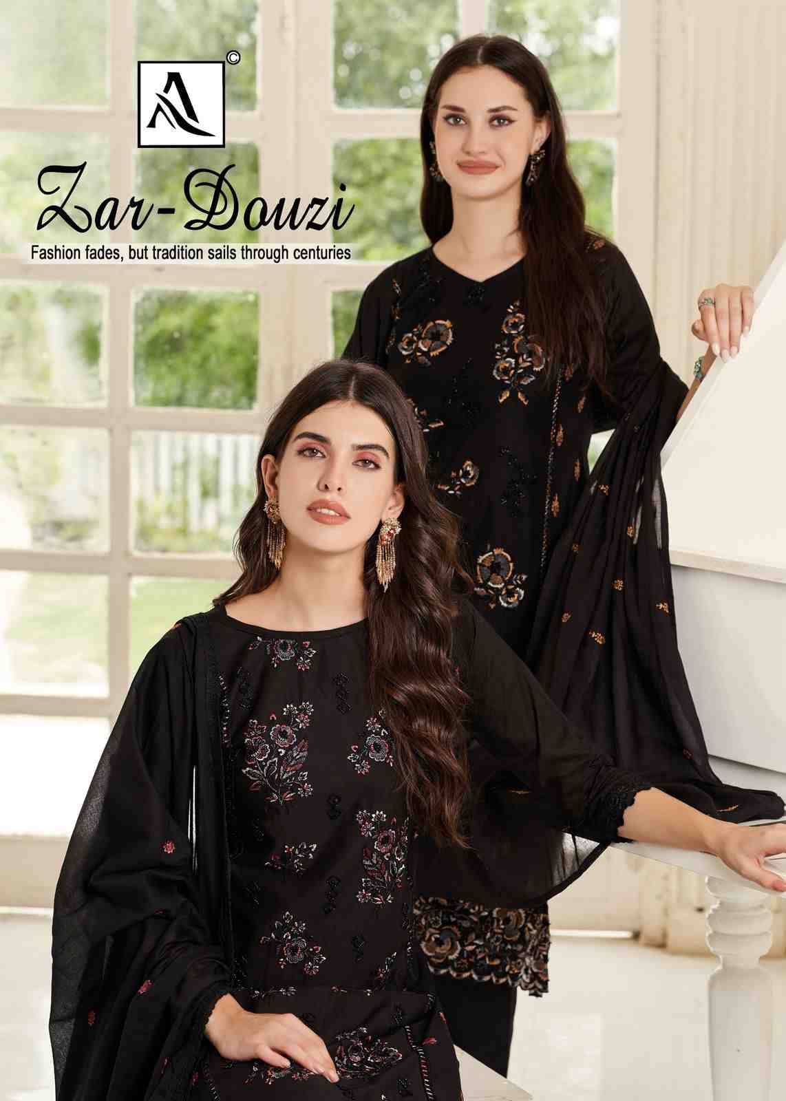 Zar-Dousi By Alok Suit 2817-18-01 To 2817-18-04 Series Beautiful Festive Suits Stylish Fancy Colorful Casual Wear & Ethnic Wear Pure Cambric Embroidered Dresses At Wholesale Price