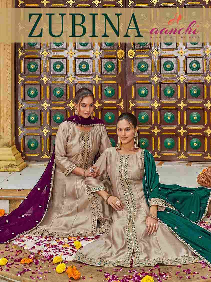 Zubina By Aanchi 01 To 04 Series Beautiful Festive Suits Colorful Stylish Fancy Casual Wear & Ethnic Wear Vichitra Silk Dresses At Wholesale Price