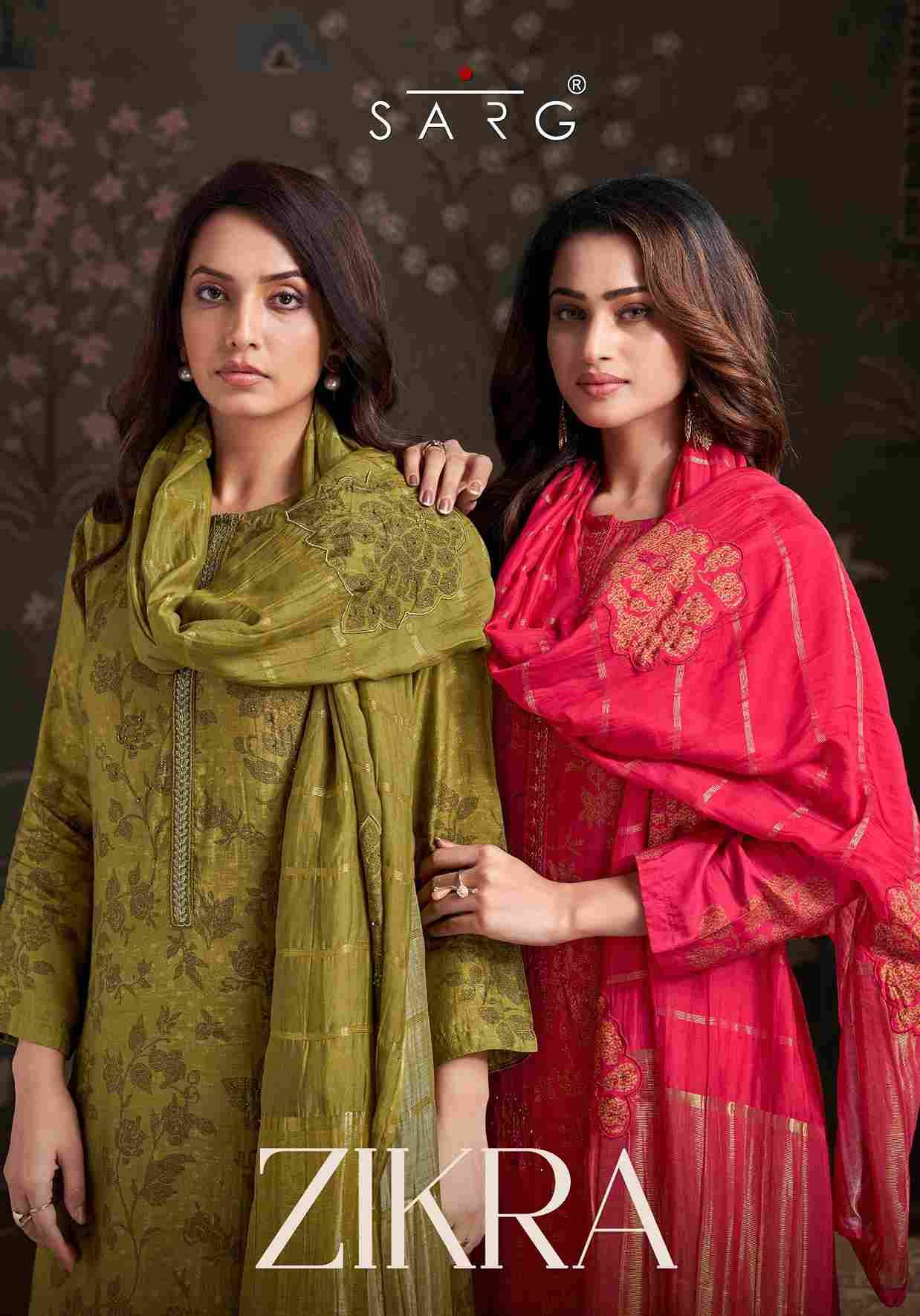 Zikra By Sarg Beautiful Stylish Festive Suits Fancy Colorful Casual Wear & Ethnic Wear & Ready To Wear Pure Muslin Silk Print Dresses At Wholesale Price