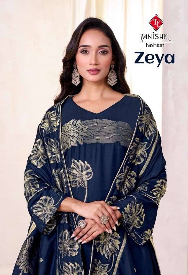 Zeya By Tanishk Fashion 501 To 504 Series Beautiful Festive Suits Colorful Stylish Fancy Casual Wear & Ethnic Wear Muslin Jacquard Dresses At Wholesale Price