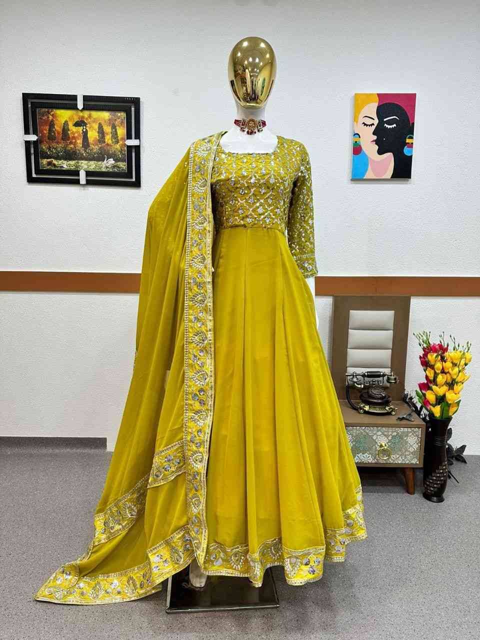 Zd-9230 By Fashid Wholesale 01 To 04 Series Beautiful Colorful Fancy Wedding Collection Occasional Wear & Party Wear Faux Georgette Dresses At Wholesale Price