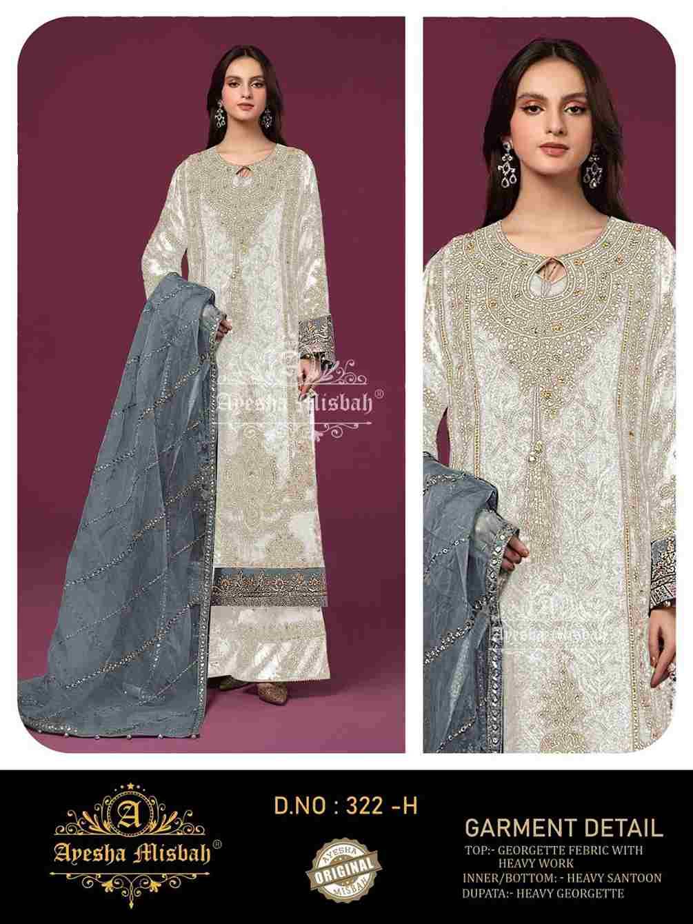 Ayesha Misbah 322 Colours Vol-2 By Fashid Wholesale 322-G To 322-L Series Beautiful Pakistani Suits Colorful Stylish Fancy Casual Wear & Ethnic Wear Georgette Embroidered Dresses At Wholesale Price