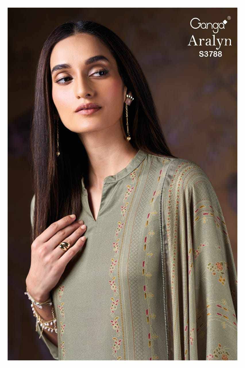 Aralyn-3788 By Ganga Fashion 3788-A To 3788-D Series Beautiful Festive Suits Stylish Colorful Fancy Casual Wear & Ethnic Wear Premium Pashmina Print Dresses At Wholesale Price