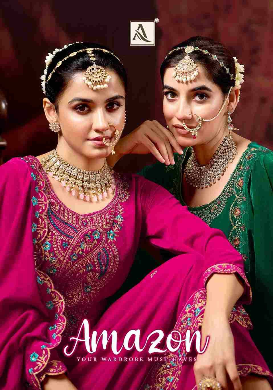 Amazon By Alok Suit 2088-893-01 To 2088-893-04 Series Beautiful Festive Suits Stylish Fancy Colorful Casual Wear & Ethnic Wear Pure Velvet Dresses At Wholesale Price