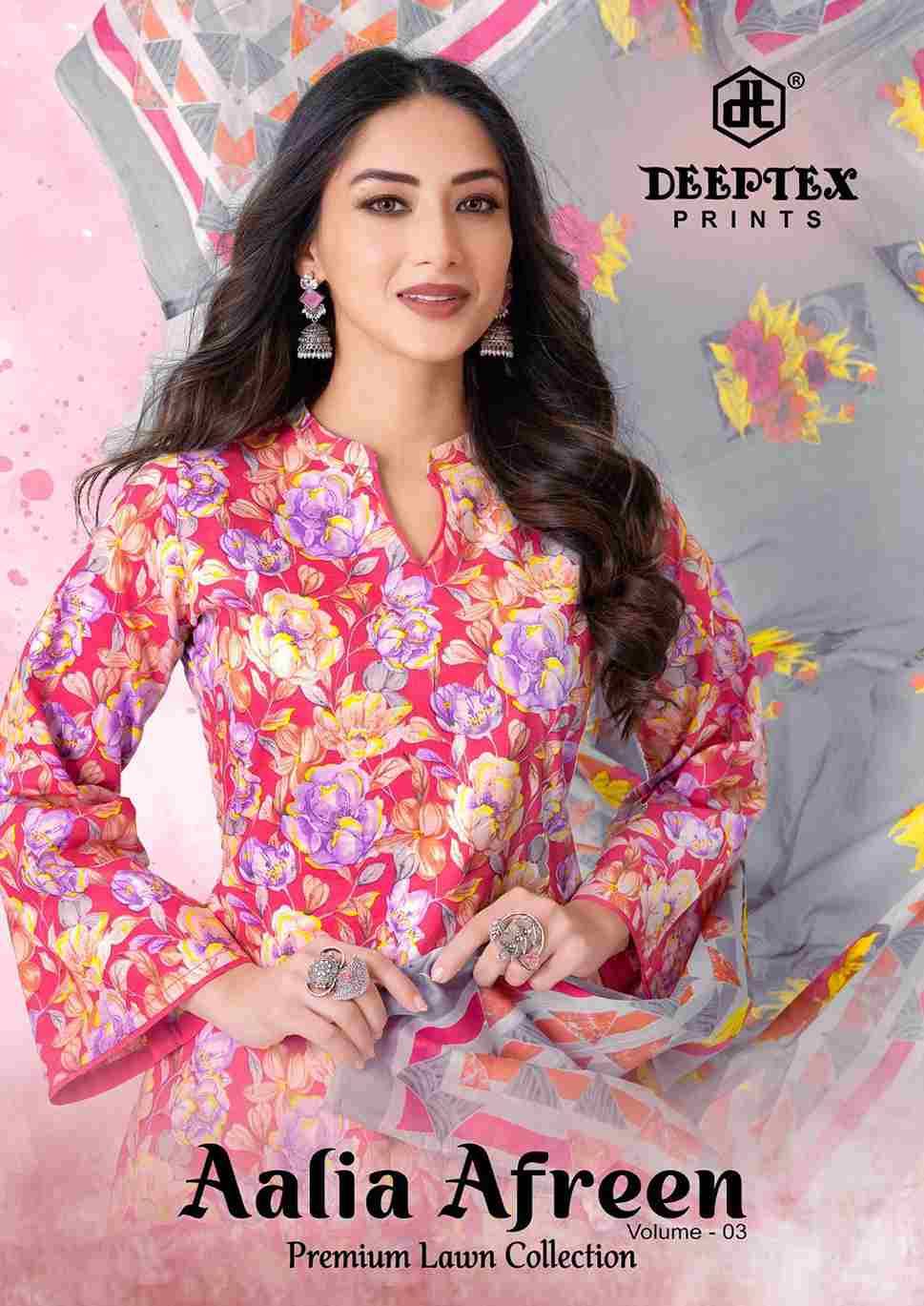 Aalia Afreen Vol-3 By Deeptex Prints 3001 To 3008 Series Beautiful Suits Colorful Stylish Fancy Casual Wear & Ethnic Wear Lawn Print Dresses At Wholesale Price