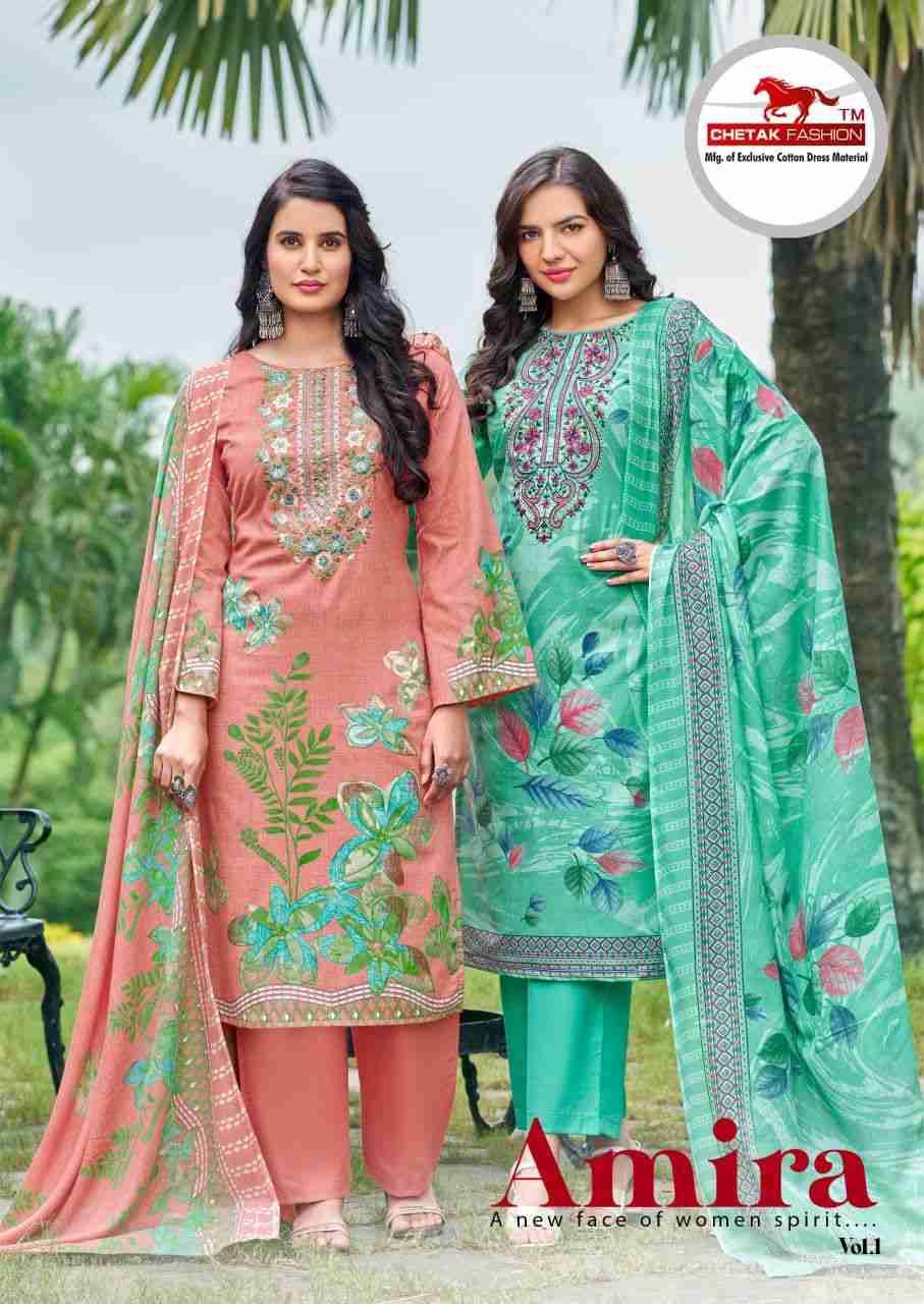 Amira Vol-1 By Chetak Fashion 1001 To 1008 Series Beautiful Festive Suits Colorful Stylish Fancy Casual Wear & Ethnic Wear Cotton Print Dresses At Wholesale Price