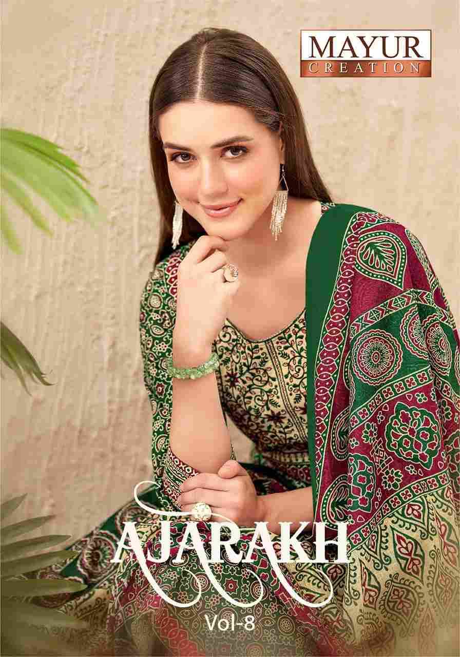 Ajarakh Vol-8 By Mayur Creation 8001 To 8010 Series Beautiful Festive Suits Stylish Fancy Colorful Casual Wear & Ethnic Wear Heavy Cotton Print Dresses At Wholesale Price