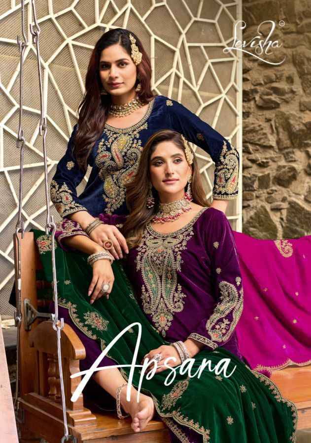 Apsara By Levisha 1001 To 1006 Series Festive Suits Beautiful Fancy Colorful Stylish Party Wear & Occasional Wear Pure Velvet Dresses At Wholesale Price
