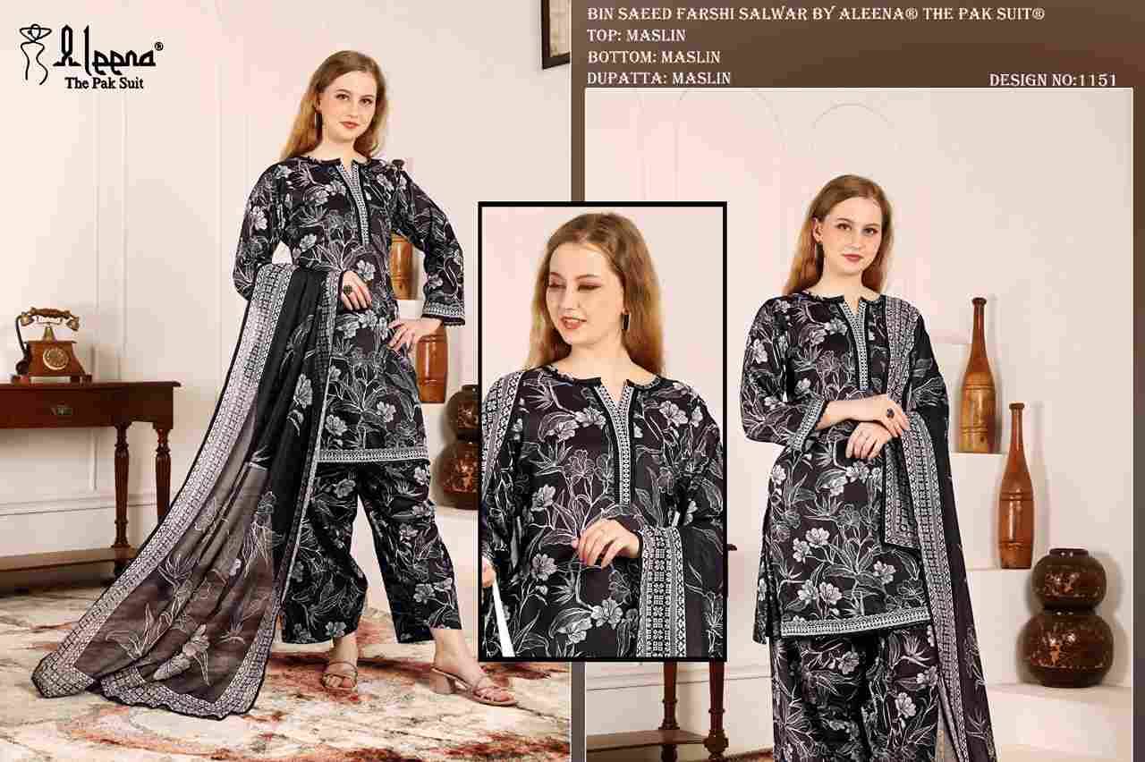Aleena Hit Design 1151 By Aleena Beautiful Pakistani Suits Stylish Fancy Colorful Party Wear & Occasional Wear Muslin Embroidered Dresses At Wholesale Price