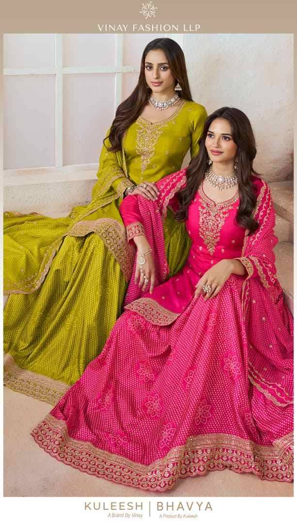 Bhavya By Kuleesh 77011 To 77014 Series Designer Festive Suits Collection Beautiful Stylish Fancy Colorful Party Wear & Occasional Wear Silk Dresses At Wholesale Price