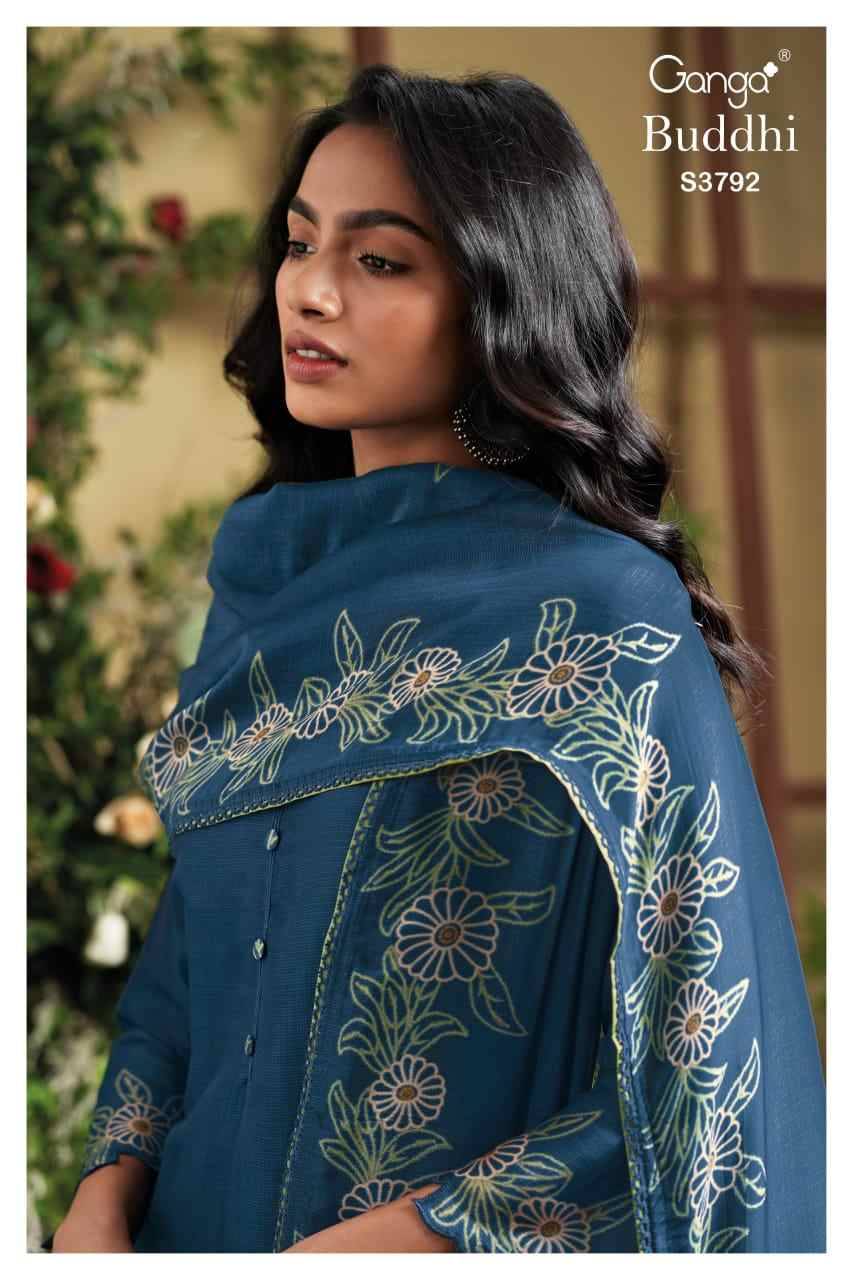 Buddhi-3792 By Ganga Fashion 3792-A To 3792-B Series Beautiful Festive Suits Colorful Stylish Fancy Casual Wear & Ethnic Wear Pure Bemberg Silk Satin Dresses At Wholesale Price