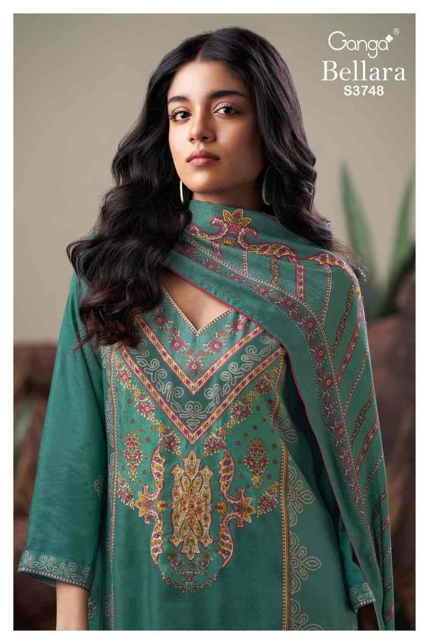 Belliza-3748 By Ganga Fashion 3748-A To 3748-D Series Beautiful Festive Suits Colorful Stylish Fancy Casual Wear & Ethnic Wear Pure Pashmina Dresses At Wholesale Price