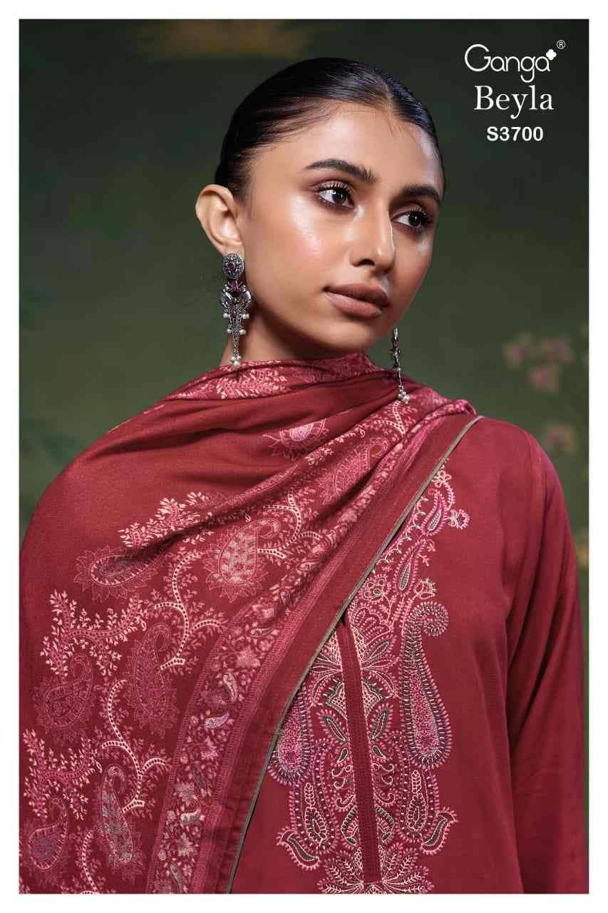 Beyla-3700 By Ganga Fashion 3700-A To 3700-D Series Beautiful Festive Suits Stylish Colorful Fancy Casual Wear & Ethnic Wear Premium Pashmina Print Dresses At Wholesale Price