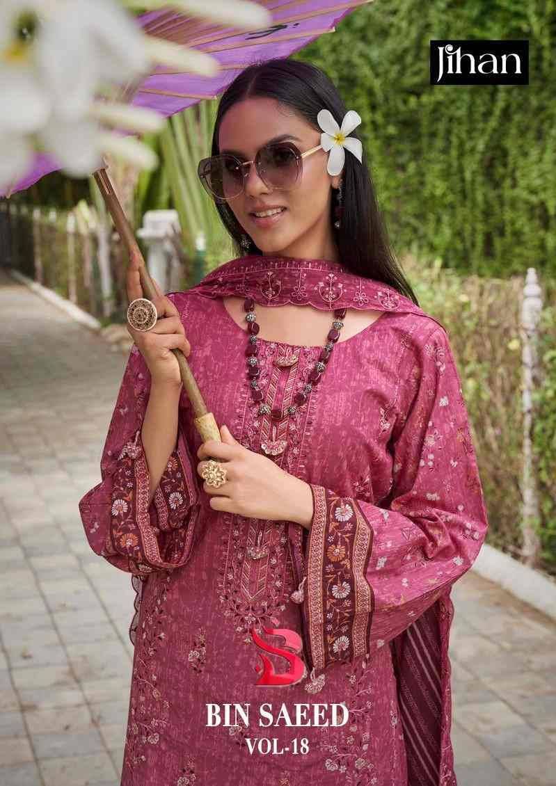 Bin Saeed Vol-18 By Jihan 3567 To 3570 Series Beautiful Festive Suits Stylish Fancy Colorful Casual Wear & Ethnic Wear Pure Lawn Print Dresses At Wholesale Price