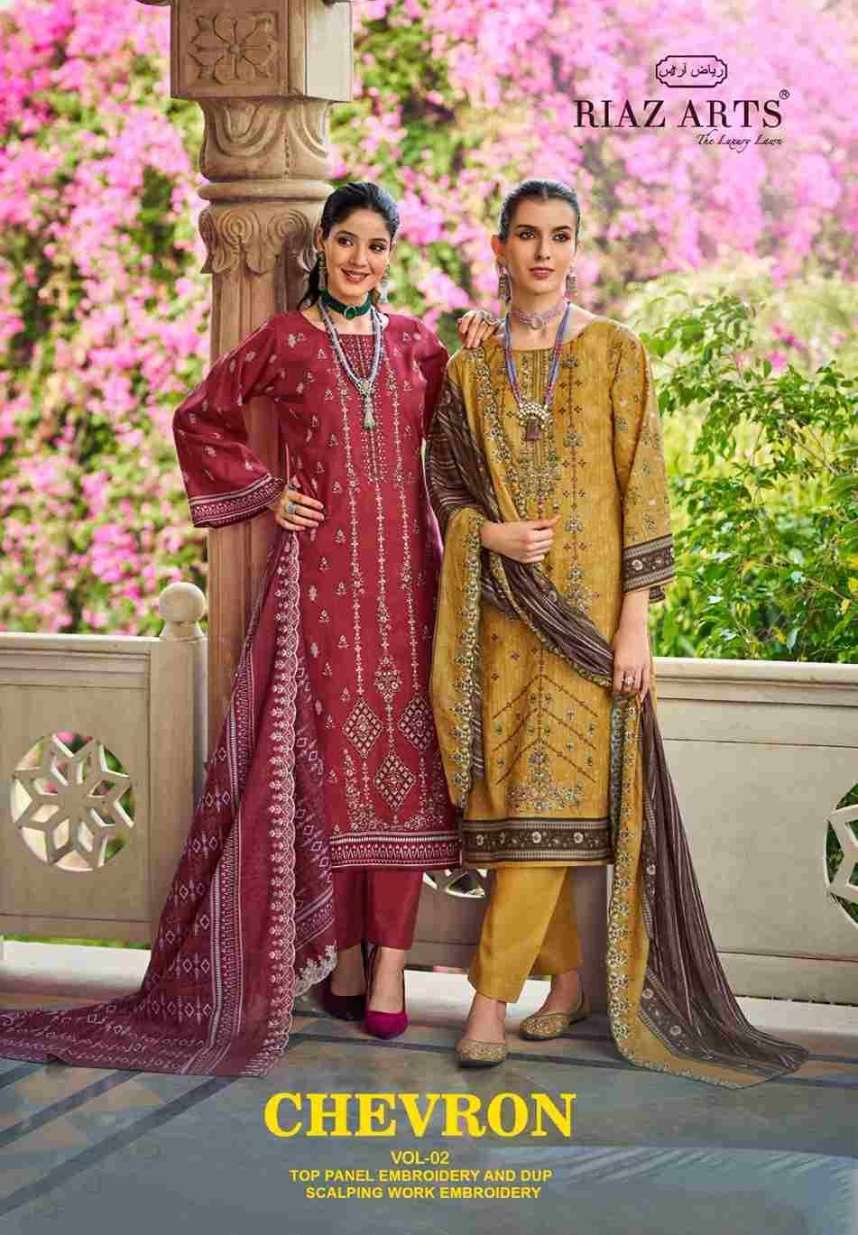 Chevron Vol-2 By Riaz Arts 101 To 108 Series Beautiful Festive Suits Stylish Fancy Colorful Casual Wear & Ethnic Wear Pure Cotton Print Dresses At Wholesale Price