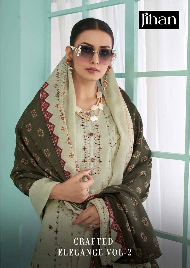 Crafted Elegance Vol-2 By Jihan 3496 To 3499 Series Designer Pakistani Suits Beautiful Fancy Stylish Colorful Party Wear & Occasional Wear Pure Lawn Dresses At Wholesale Price
