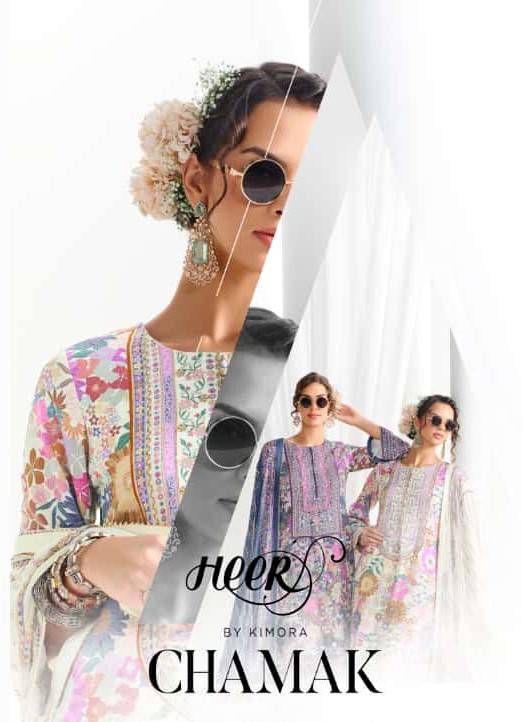 Chamak By Kimora Fashion 9801 To 9806 Series Designer Festive Suits Collection Beautiful Stylish Fancy Colorful Party Wear & Occasional Wear Pure Muslin Dresses At Wholesale Price