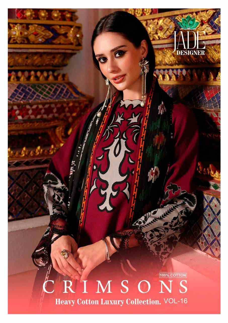 Crimsons Vol-16 By Jade 16001 To 16006 Series Beautiful Festive Suits Colorful Stylish Fancy Casual Wear & Ethnic Wear Pure Cambric Cotton Embroidered Dresses At Wholesale Price
