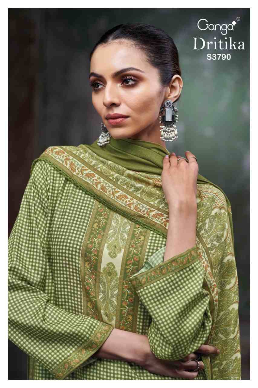 Dritika-3790 By Ganga Fashion 3790-A To 3790-D Series Beautiful Festive Suits Colorful Stylish Fancy Casual Wear & Ethnic Wear Pure Pashmina Dresses At Wholesale Price