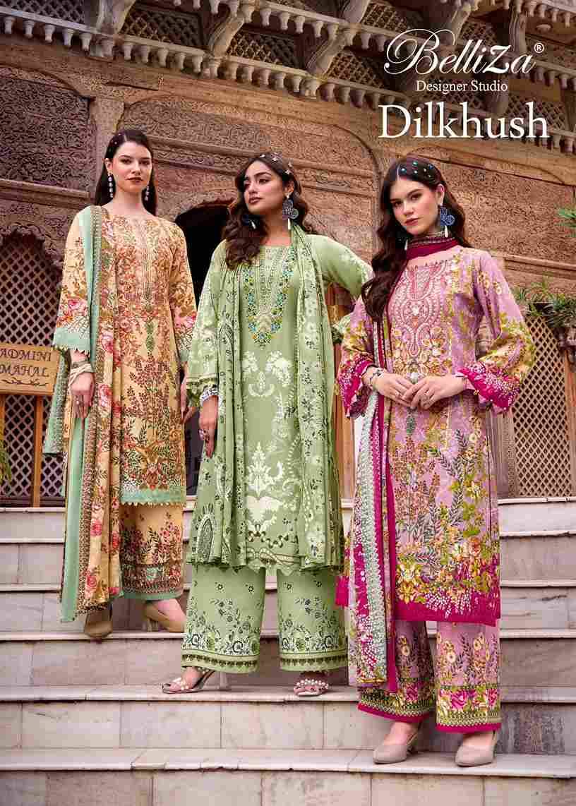 Dilkhush By Belliza 902-001 To 902-008 Series Beautiful Winter Collection Suits Stylish Fancy Colorful Casual Wear & Ethnic Wear Pure Viscose Rayon Digital Printed Dresses At Wholesale Price