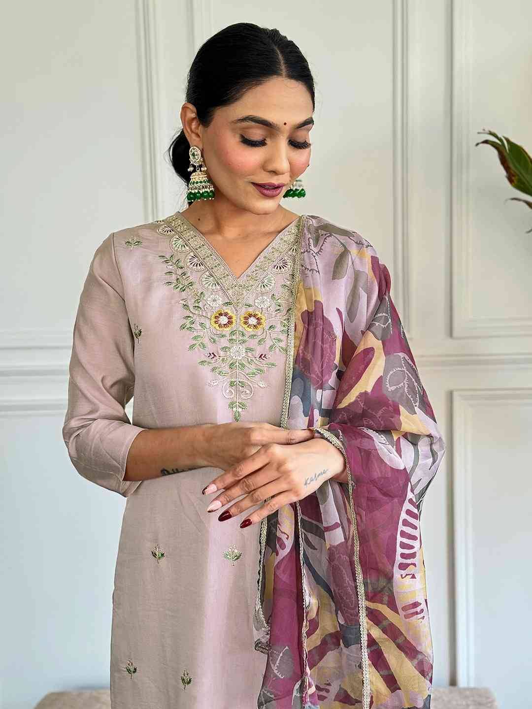 Dc-570 By Fashid Wholesale Beautiful Stylish Festive Suits Fancy Colorful Casual Wear & Ethnic Wear & Ready To Wear Viscose Chanderi Dresses At Wholesale Price