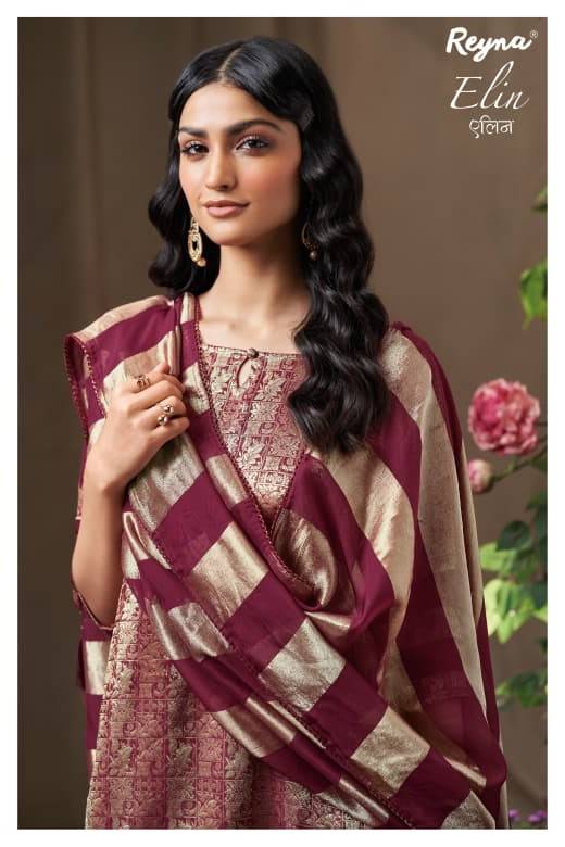 Elin By Reyna 10380 To 10383 Series Beautiful Festive Suits Colorful Stylish Fancy Casual Wear & Ethnic Wear Pure Banarasi Brocade Dresses At Wholesale Price
