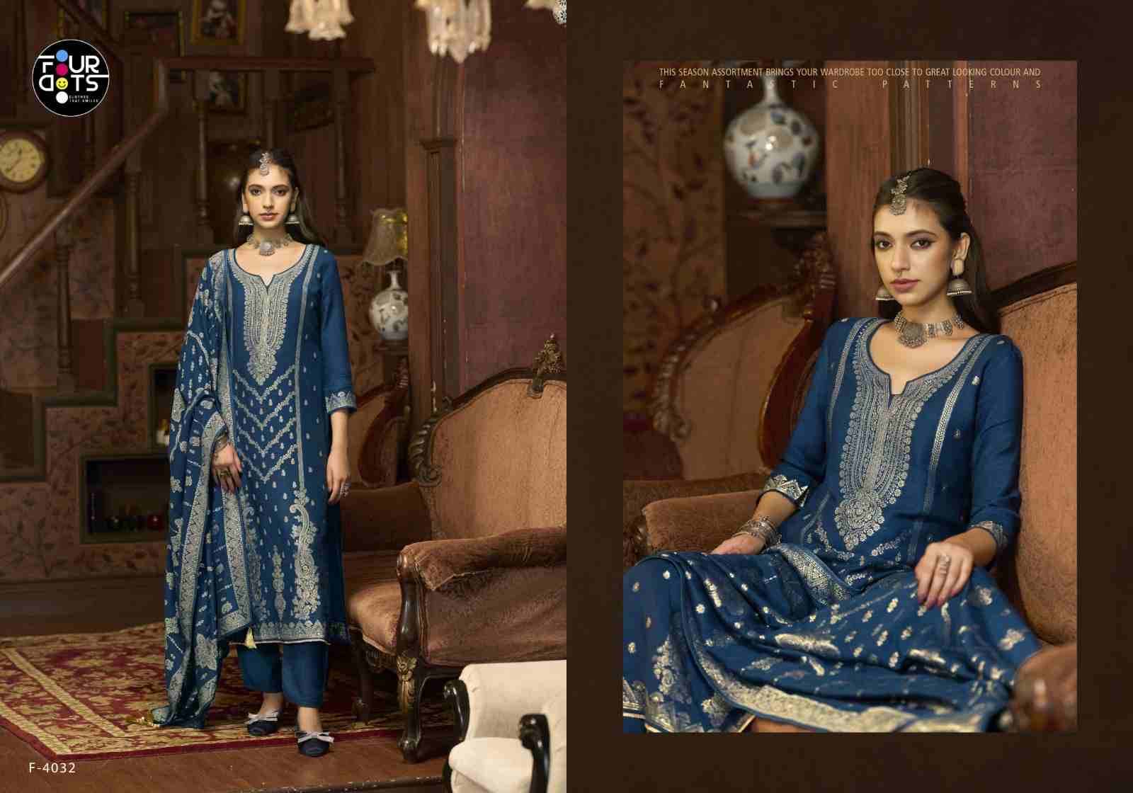 Emmie By Four Dots 4031 To 4034 Series Designer Stylish Fancy Colorful Beautiful Party Wear & Ethnic Wear Collection Viscose Pashmina Jacquard Dresses At Wholesale Price