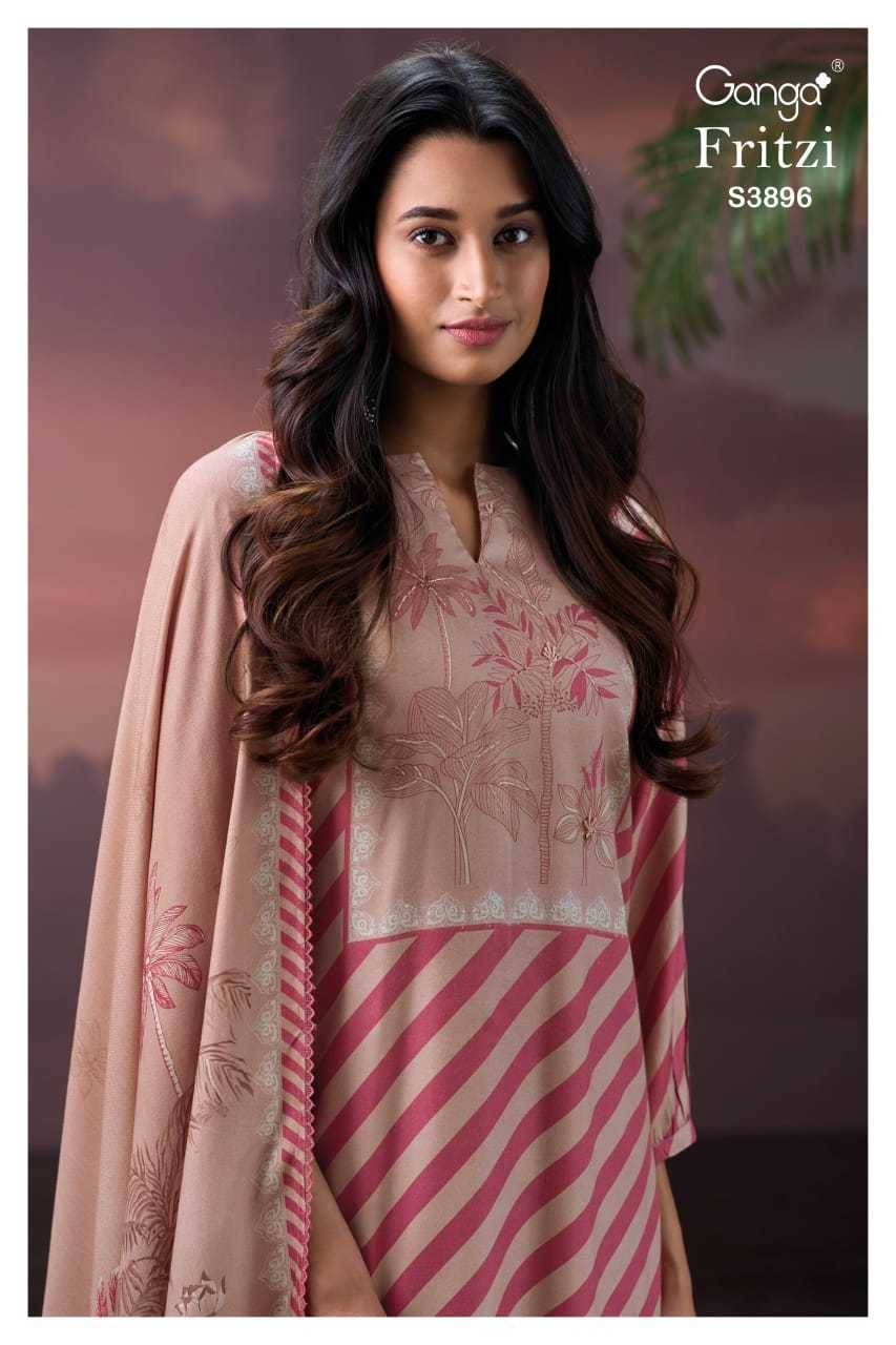 Fritzi-3896 By Ganga Fashion 3896-A To 3896-D Series Beautiful Festive Suits Stylish Colorful Fancy Casual Wear & Ethnic Wear Premium Pashmina Print Dresses At Wholesale Price