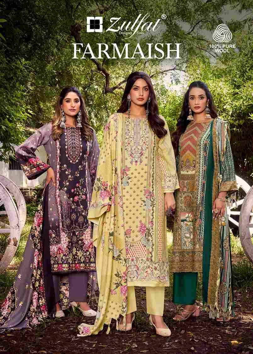 Farmaish By Zulfat 690-001 To 690-006 Series Beautiful Festive Suits Stylish Fancy Colorful Casual Wear & Ethnic Wear Pure Pashmina Print Dresses At Wholesale Price