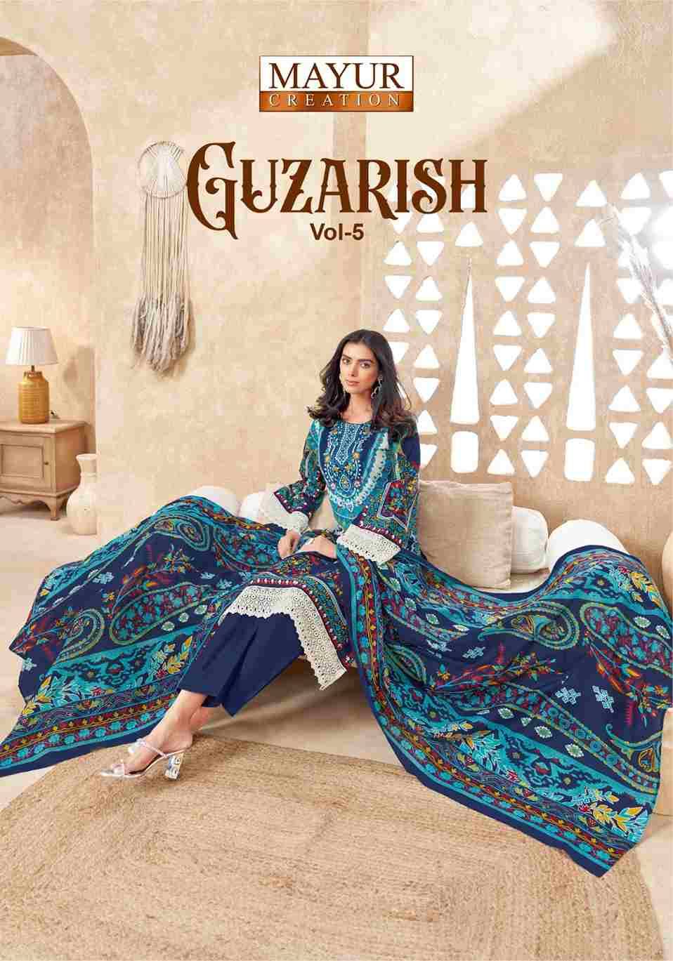 Guzarish Vol-5 By Mayur Creation 5001 To 5008 Series Beautiful Festive Suits Stylish Fancy Colorful Casual Wear & Ethnic Wear Pure Cotton Print Dresses At Wholesale Price