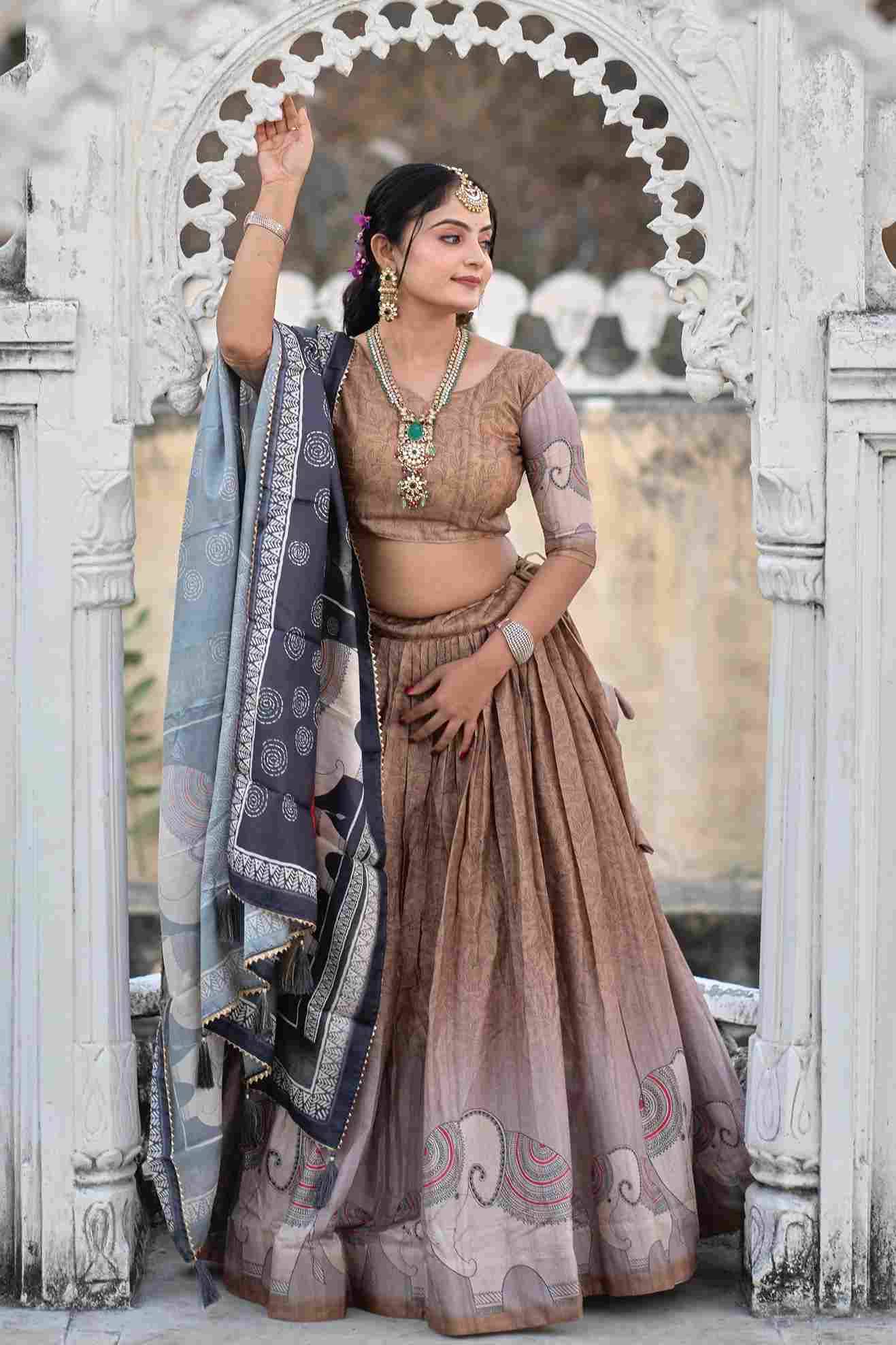 Gr-9016 By Fashid Wholesale Designer Beautiful Collection Occasional Wear & Party Wear Pure Manipuri Silk Lehengas At Wholesale Price
