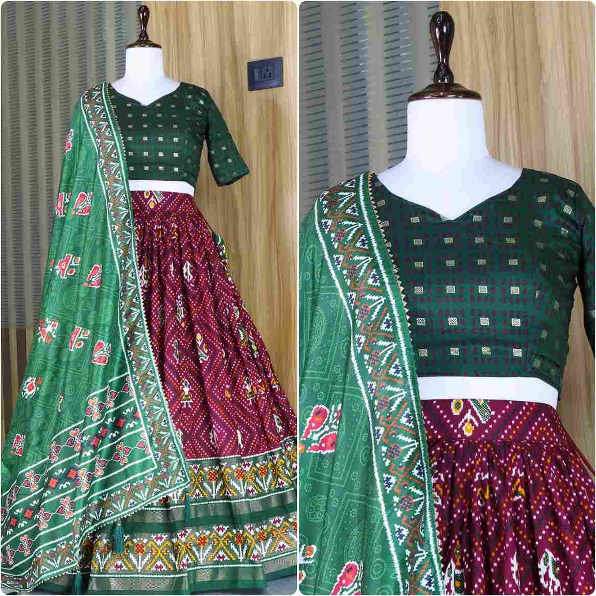 Gr-7132 By Fashid Wholesale 01 To 04 Series Navratri Wear Collection Beautiful Stylish Colorful Fancy Party Wear & Occasional Wear Pure Tussar Silk Lehengas At Wholesale Price