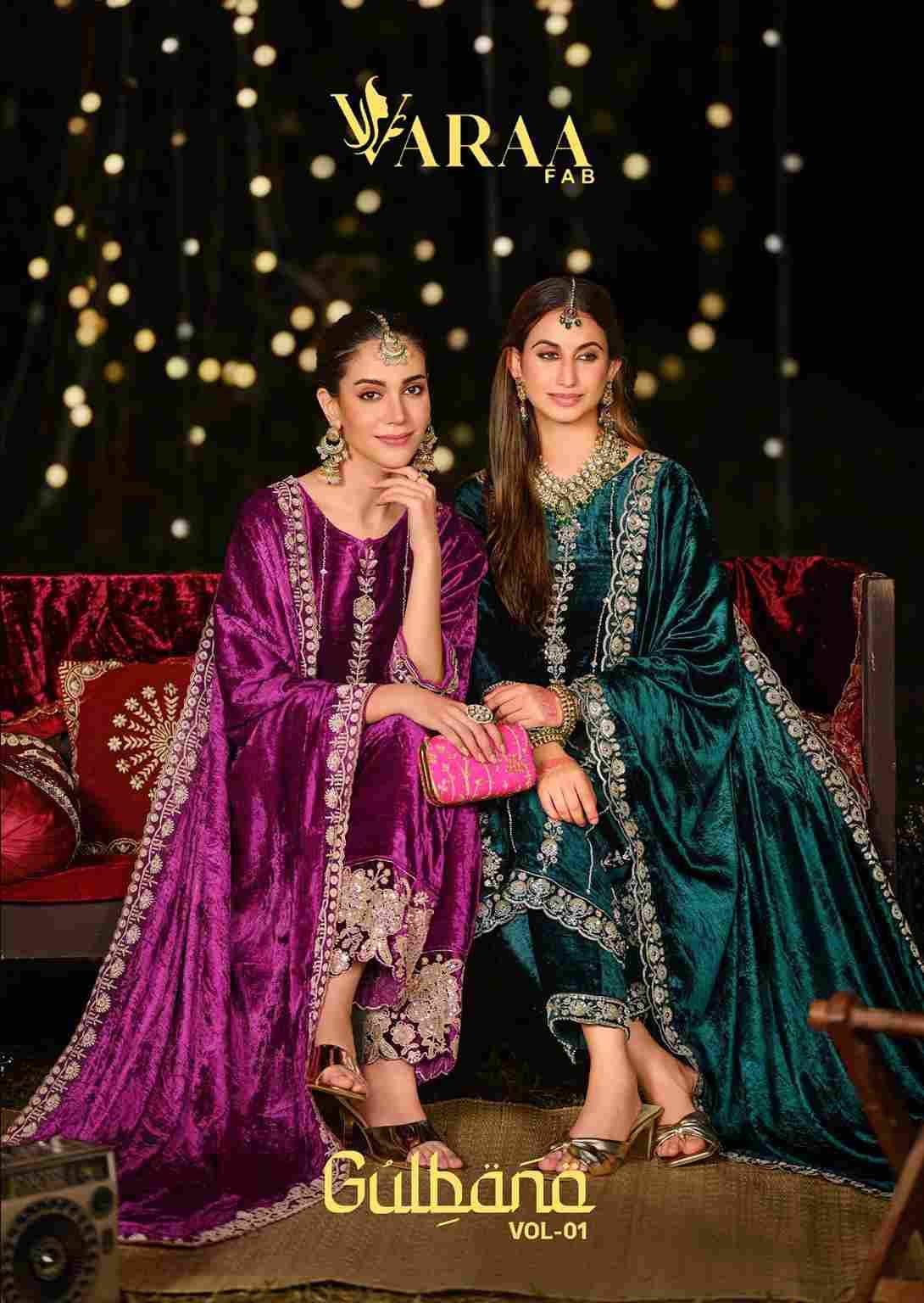 Gulbano Vol-1 By Varaa Fab 1701 To 1704 Series Beautiful Festive Suits Stylish Fancy Colorful Casual Wear & Ethnic Wear Pure Viscose Velvet Dresses At Wholesale Price