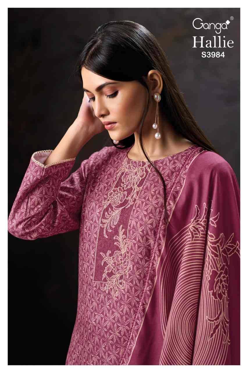 Hallie-3984 By Ganga Fashion 3984-A To 3984-D Series Beautiful Festive Suits Stylish Colorful Fancy Casual Wear & Ethnic Wear Premium Pashmina Print Dresses At Wholesale Price