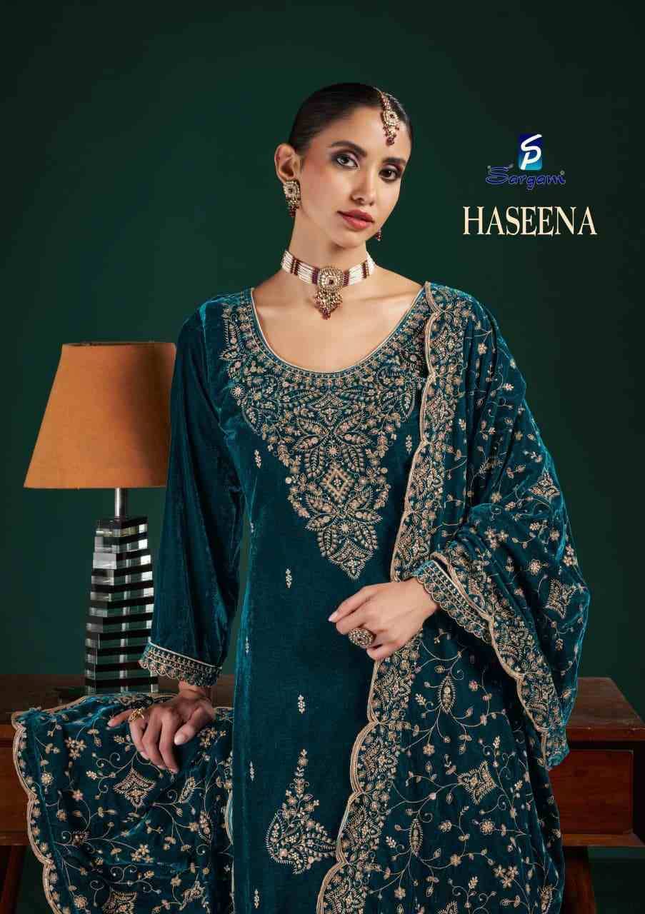 Haseena By Sargam Prints 2741-A To 2741-D Series Beautiful Festive Suits Stylish Fancy Colorful Casual Wear & Ethnic Wear Premium Velvet Dresses At Wholesale Price