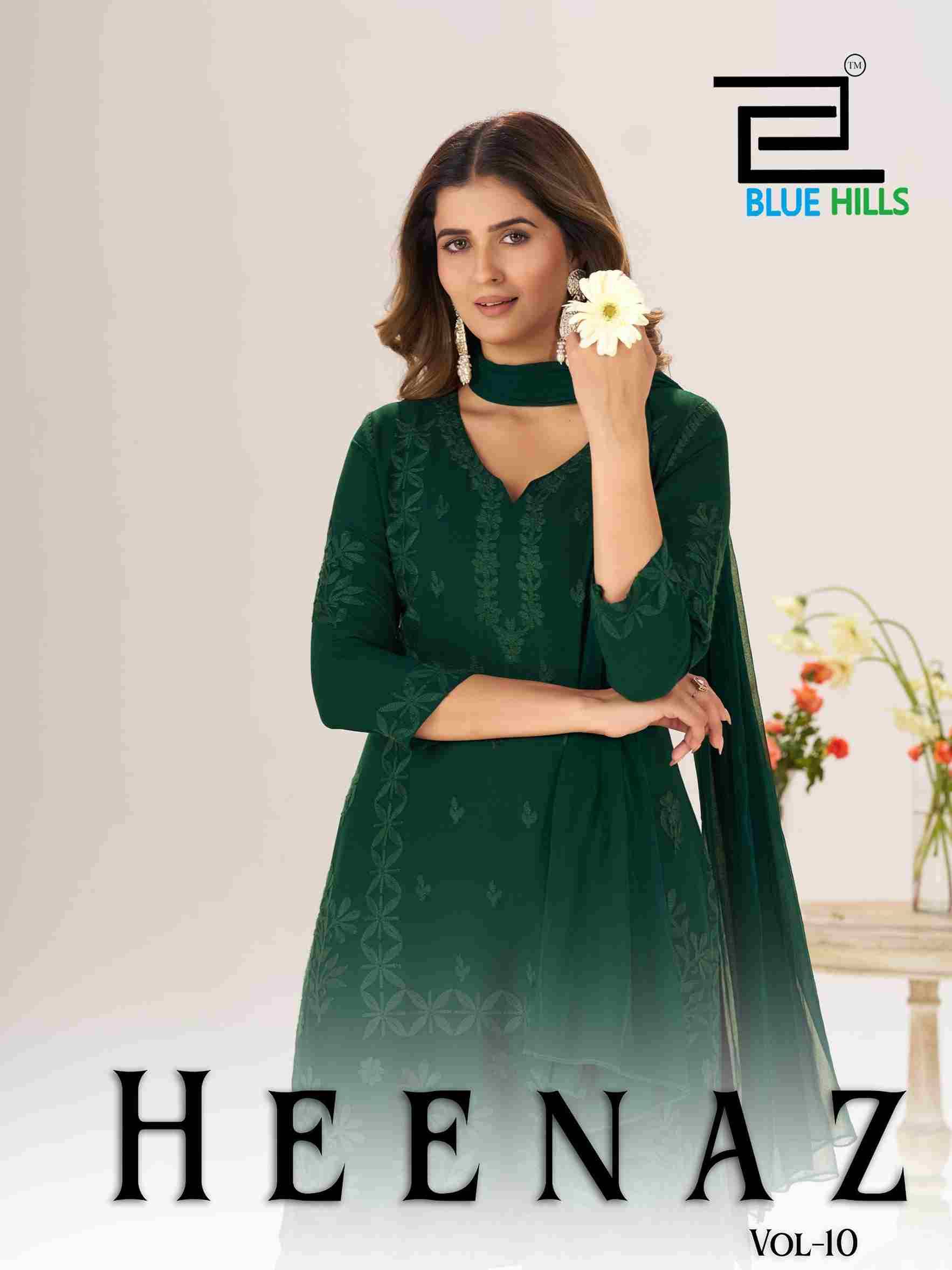 Heenaz Vol-10 By Blue Hills 1001 To 1004 Series Beautiful Festive Suits Colorful Stylish Fancy Casual Wear & Ethnic Wear Rayon Foil Dresses At Wholesale Price