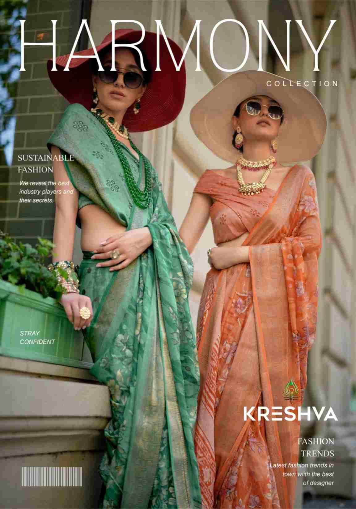 Harmony By Kreshva 4323 To 4326 Series Indian Traditional Wear Collection Beautiful Stylish Fancy Colorful Party Wear & Occasional Wear Georgette Sarees At Wholesale Price