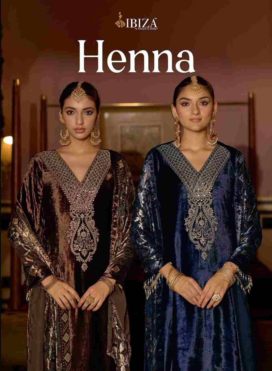 Henna By Ibiza 18811 To 18814 Series Beautiful Festive Suits Colorful Stylish Fancy Casual Wear & Ethnic Wear Pure Viscose Velvet Dresses At Wholesale Price