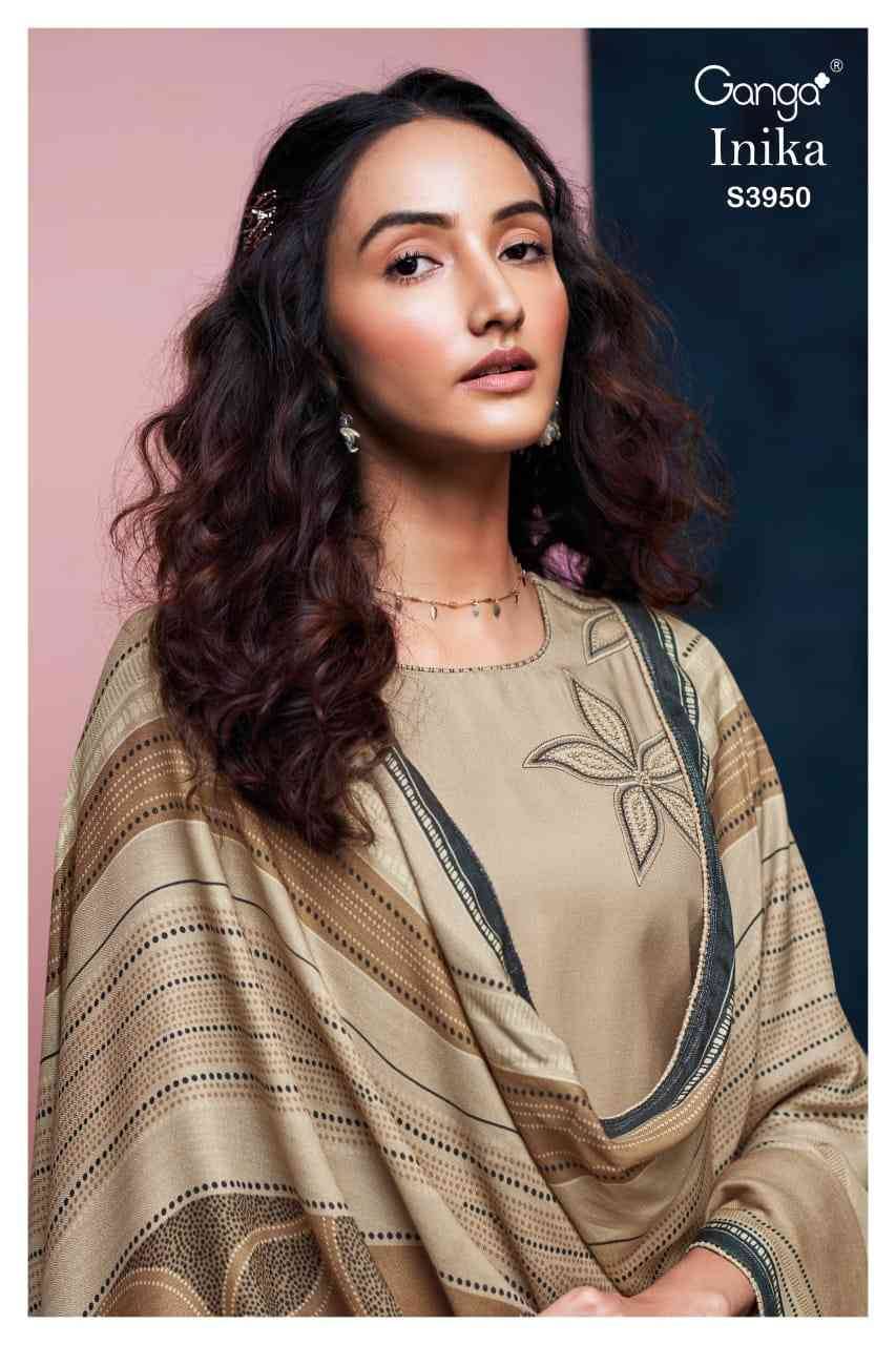 Inika-3950 By Ganga Fashion 3950-A To 3950-D Series Beautiful Festive Suits Colorful Stylish Fancy Casual Wear & Ethnic Wear Pure Pashmina Dresses At Wholesale Price