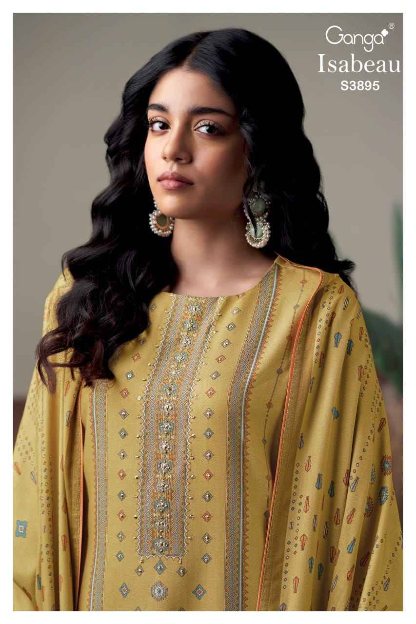 Isabeau-3895 By Ganga Fashion 3895-A To 3895-D Series Beautiful Festive Suits Stylish Colorful Fancy Casual Wear & Ethnic Wear Pure Pashmina Print Dresses At Wholesale Price