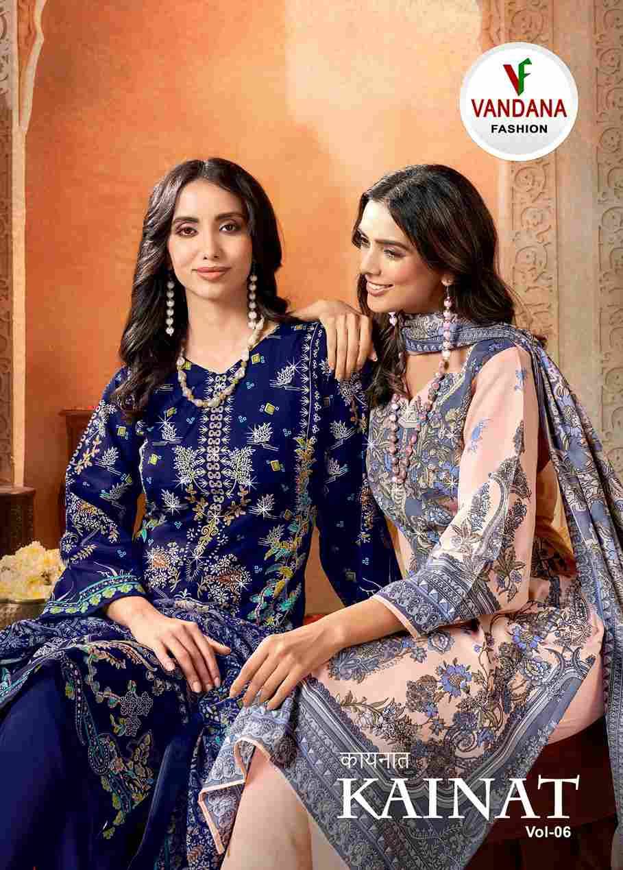 Kainat Vol-6 By Vandana Fashion 6001 To 6008 Series Beautiful Festive Suits Stylish Fancy Colorful Casual Wear & Ethnic Wear Cotton Print Dresses At Wholesale Price