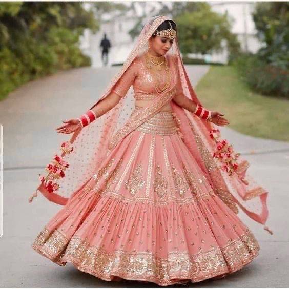 Kp-1609 By Fashid Wholesale Designer Beautiful Wedding Collection Occasional Wear & Party Wear Faux Georgette Lehengas At Wholesale Price