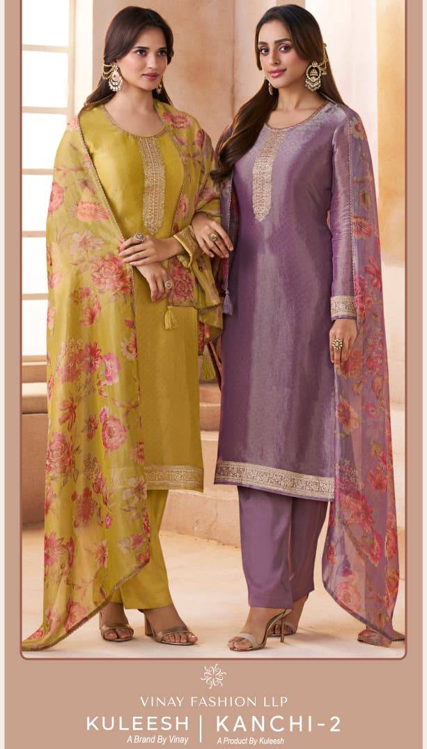 Kanchi Vol-2 By Kuleesh 77281 To 77284 Series Designer Festive Suits Collection Beautiful Stylish Fancy Colorful Party Wear & Occasional Wear Silk Dresses At Wholesale Price