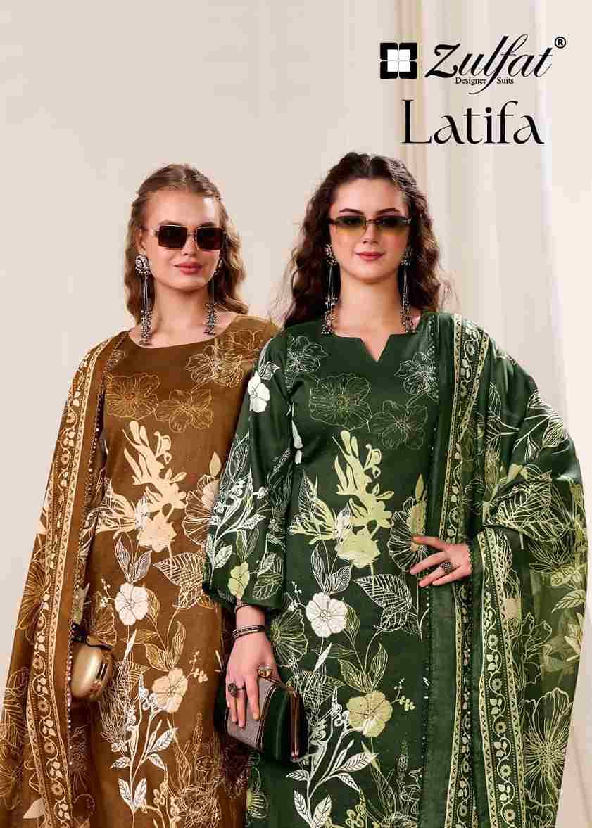 Latifa By Zulfat 682-001 To 682-004 Series Beautiful Festive Suits Stylish Fancy Colorful Casual Wear & Ethnic Wear Pure Jam Cotton Print Dresses At Wholesale Price