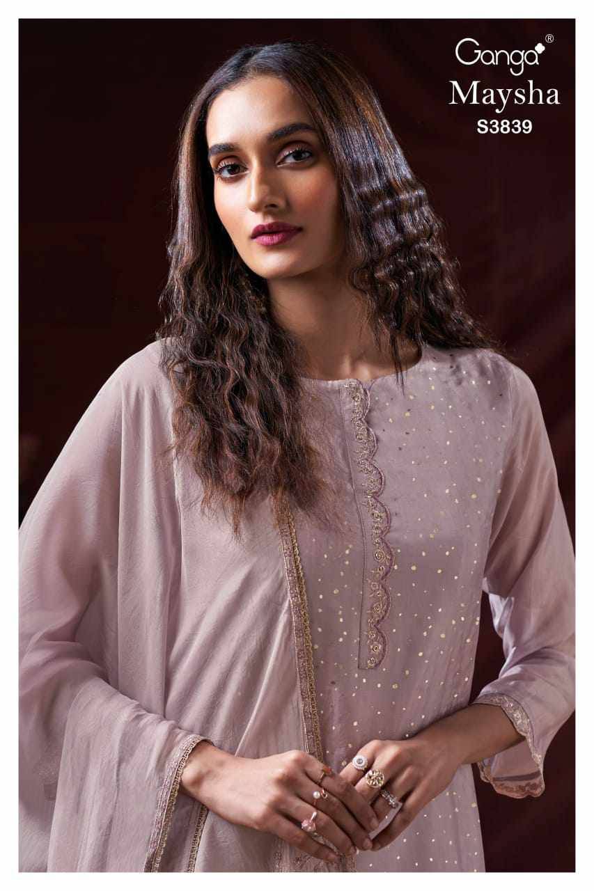 Maysha-3839 By Ganga Fashion 3839-A To 3839-B Series Beautiful Festive Suits Stylish Colorful Fancy Casual Wear & Ethnic Wear Premium Bemberg Silk Print Dresses At Wholesale Price